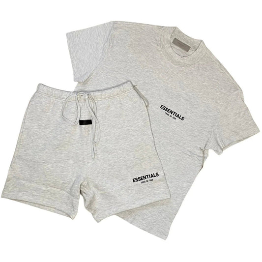 Fear of God Essentials Light Heather Oatmeal Short Set (SS22)