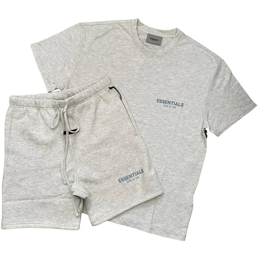 Fear Of God Essentials Light Heather Oatmeal Core Collection Short Set